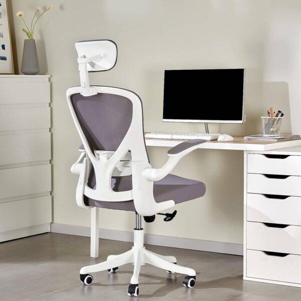 Most Affordable Ergonomic Office Chair, Home Office Computer Chair, High Back Mesh Desk Chair with Adjustable Lumbar Support and Headrest, Tilt Function, Thick Seat Cushion Breathable Mesh Computer Chair
