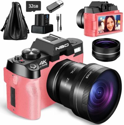 Hot Selling Digital Camera 4K 48MP Vlogging Camera for Youtube with Wifi and Webcam,16X Digital Zoom Video Camera with Wide-Angle & Macro Lens