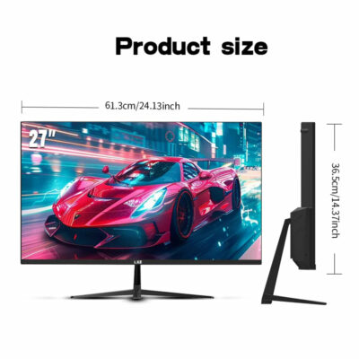 LXZ Curved Monitor 27 Inch 100Hz, PC Screen with Speaker 1080P, 1800R Computer Monitor with Eye Care Technology HDTV VGA,