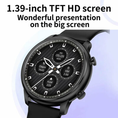 Smartwatch for Android and Iphone, 1.39-Inch Fitness Tracker with Bluetooth (Answer/Make Calls) for Men and Women, Alloy Black